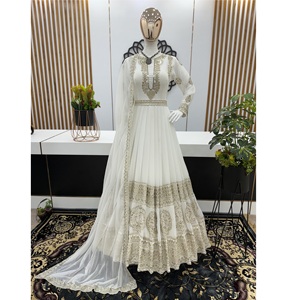 Top à broderie lourde-Dupatta avec fond entièrement cousu Travail traditionnel indien ethnique à paillettes Nouvelle robe de créateur en gros - Product Image 1