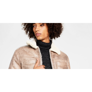 INC International Concepts Giacca da uomo Flynn marrone con zip frontale, in pile invernale con decorazioni a fantasia, taglia XL - Product Image 2