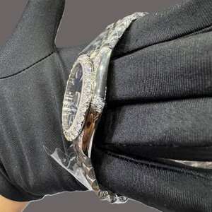 Montre mécanique automatique MiYOTA à cadran bleu numérique tendance, luxe classique, diamant, hip-hop, glacée, bracelet en acier inoxydable pour homme, Inde - Product Image 3