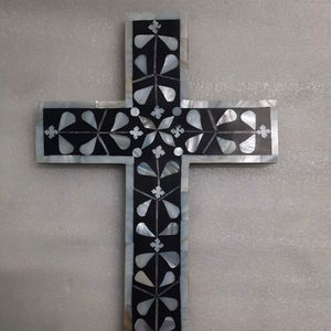 Colgante de pared hecho a mano con incrustaciones de madreperla de lujo para decoración religiosa del hogar, uso de la Iglesia y ceremonias de Bautismo - Product Image 1