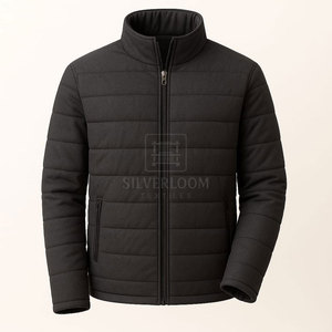 Chaqueta acolchada de invierno para hombre, chaqueta acolchada cálida con cuello levantado, chaqueta informal para exteriores con cierre de cremallera, logotipo personalizado disponible - Product Image 5