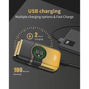 Rasoir électrique pour hommes, rasoir à double grille, lames flottantes, sans fil, rechargeable par USB, 100 minutes d'utilisation, lavable, pour le rasage du visage - Product Image 3