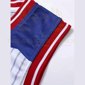 Rayé col en v sans manches débardeur Shorts tissu à séchage rapide bloc de couleur uniforme de sport athlétique pour Baseball et Basketball - Product Image 3