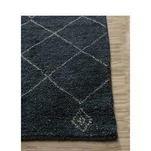 Alfombras de Lana Anudadas a Mano con Patrón Geométrico Azul Zuri, 9x12, Rectangulares, para Pasillo, Entrada, Habitación, para Adolescentes - LKM-2098 - Product Image 3