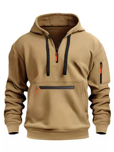 Sweats à capuche d'automne pour hommes avec logo personnalisé imprimé Pull multi-poches avec fermeture éclair Sports d'hiver Pulls et sweats à capuche décontractés personnalisés pour hommes - Product Image 3