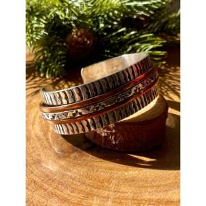 Handmade Navajo Fashion Cuff Bracelet <b>Copper</b> & Sterling Silver - Product Image 3