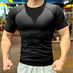 Camisas deportivas de entrenamiento para correr en el gimnasio para hombre, Jersey de entrenamiento de secado rápido transpirable con cuello levantado, tejido de compresión de ajuste Regular - Product Image 2