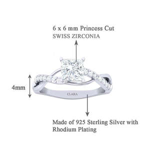 Anillos de Plata de Ley 925 de Primera Calidad para Mujer, Anillo de Diamantes con Corte Princesa para Hombre, Joyería Chapada en Rodio con Incrustaciones - Product Image 5