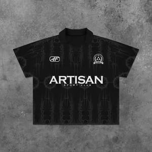 American football Jersey t-shirts sublimated embroidered logo custom polyester boxy <b>mesh</b> streetwear soccer jersey <b>tops</b> - Product Image 3