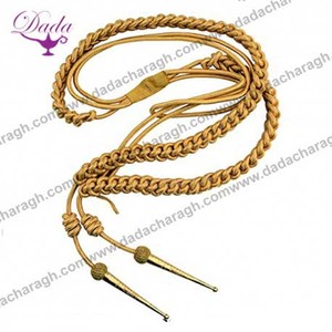 Aiguillette avec épaulière en coton Mylar Attachement et corde torsadée Aiguillette tressée pour robe de cérémonie ou uniformes - Product Image 4