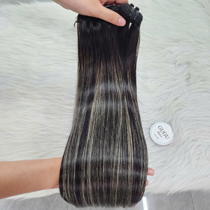 Paquete de pelo humano de trama de piel virgen peruana Remy recto de hueso estirado doble al por mayor proveedor de confianza - Product Image 2