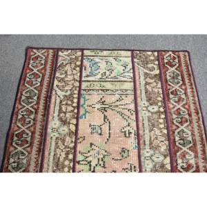 Alfombra clásica de lana de retazos rojo y verde de 2,3x3,1 pies, alfombra turca para sala de estar, respaldo de látex para decoraciones de sala de estar - Product Image 4