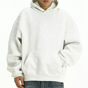 Sweat à capuche baggy pour hommes, design épaules tombantes, coupe surdimensionnée, streetwear tendance, approvisionnement en usine - Product Image 2