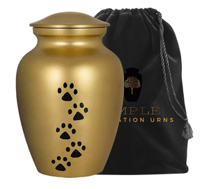 โกศเคลือบสีทองพร้อมของชำร่วยทำจากอะลูมิเนียม - Product Image 1