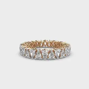 Full Eternity Wedding Band 4.0 CTW Pear Cut Lab Grown Diamond Engagement Ring Bridal Matching Gifts Band