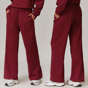 Pantalones de chándal de lujo para mujer Pantalones de algodón de ajuste suelto Aspecto urbano Pantalones de chándal de pierna recta para mujer - Product Image 3