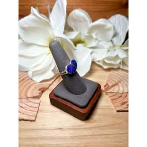 Zuni Handmade Opal & Rose Gold Plated Sterling <b>Silver</b> <b>Ring</b> Trendy Bezel Setting Size 7.75 Gift - Product Image 2