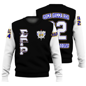 Sigma Gamma Rho เสื้อสเวตเตอร์คอกลมของผู้หญิง1922สีฟ้าทองเสื้อผ้าแบบสวมหัวผ้าฟลีซแบบพรีเมียมของขวัญสำหรับฤดูหนาว - Product Image 3
