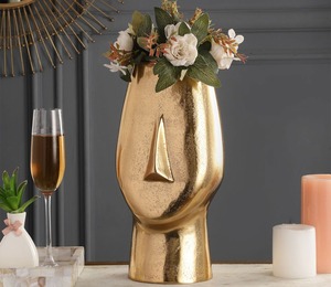 Hot Trending Gold Polished Metal Flower <b>Vases</b> And Pots For Home <b>Decorations</b> <b>Vases</b> For Finest Home And Room <b>Decor</b> - Product Image 5