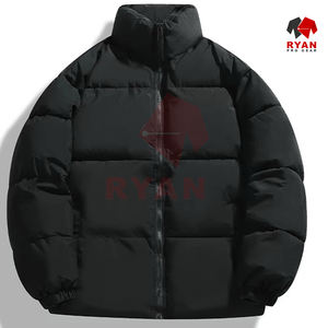 Ligero personalizado tejido sólido impermeable a prueba de viento con capucha chaqueta acolchada para hombres invierno al aire libre cómodo brillante - Product Image 2