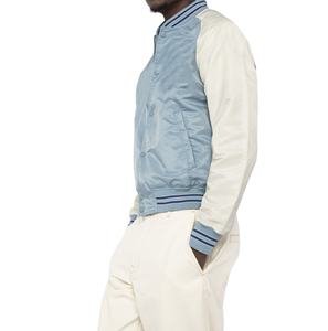 Chaqueta universitaria de satén con estampado de logotipo OEM Chaqueta de béisbol universitaria de bombardero unisex personalizada para ropa de calle Clubwear o uso en equipo - Product Image 3