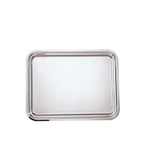<b>Rectangular</b> stainless steel serving <b>tray</b> with polished <b>mirror</b> finish for modern home and hotel food presentation settings - Product Image 3