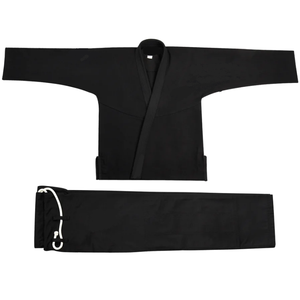 Traje de Jiu Jitsu Brasileño Negro en Oferta con Logotipos Personalizados, 100% Algodón, Duradero y Transpirable - Compra al por Mayor para Marcas Privadas - Product Image 2