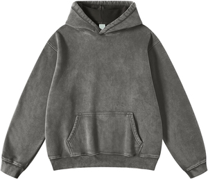 Sweat-shirt à capuche personnalisé surdimensionné et lourd pour homme Streetwear en coton lavé à l'acide de haute qualité pull vintage GSM lourd - Product Image 1