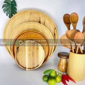 Usine personnalisée naturel décoratif bambou plante écologique forme irrégulière teck couleur commode plateau pour cuisine Camping - Product Image 2