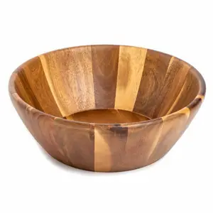 Natural acacia wood salad bowl perfect for dips nuts appetizers sweetheart sugar fruit salads bowl