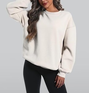 เสื้อสเวตเตอร์ผู้หญิงคอตตอนเนื้อนุ่มแบบสวมหัวทรงหลวมมีปกด้านข้าง - Product Image 3