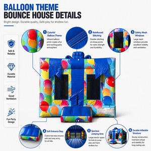 Château gonflable commercial à thème ballons pour fêtes d'anniversaire, événements extérieurs et location en foire - Product Image 4