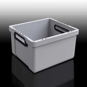 Crate Transport <b>Stacking</b> Container L400xW300xH175mm Light Grey PP with Open Handles - Product Image 3