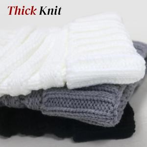 Gorros de lana unisex acrílicos con logotipo de letras Jacquard personalizados, gorro de punto negro de Color sólido al por mayor - Product Image 6