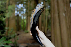 Corne de buffle de qualité supérieure 100 %, artisanale, sculptée à la main, style Viking, pour boire - Product Image 2