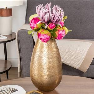 Florero dorado elegante de metal para interior y exterior, centro de mesa, florero a la venta, nuevo - Product Image 1