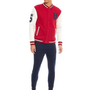 Custom Lightweight Men's Varsity Jacket with Stand Collar Reasonable Prices Front Logo Private Label Winter Coat for Sale - Product Image 4