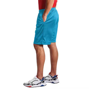 Pantalones cortos de fitness de tela de malla de alta calidad pantalones cortos de malla poliéster gimnasio entrenamiento bolsillo pantalones cortos personalizados para hombres tela transpirable - Product Image 3