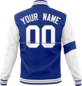 Chaqueta de béisbol universitaria personalizada transpirable para adultos jóvenes Letterman bombardero ligero chaqueta de softbol cosida personalizada - Product Image 2