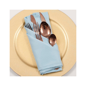 Serviettes de table en tissu slub bleu 20x20 pouces 260TC Fabriquées en pur coton à base de teintures végétales Parfaites pour l'hôtellerie et la fourniture ODM - Product Image 1