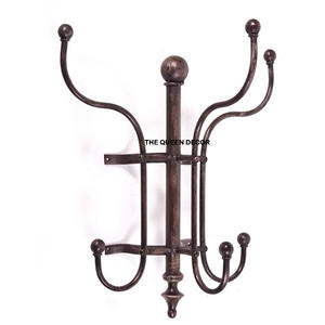 Cintre décoratif de finition marron de forme unique en métal de fer de la plus haute qualité pour entrées, cuisines ou bureaux - Product Image 1