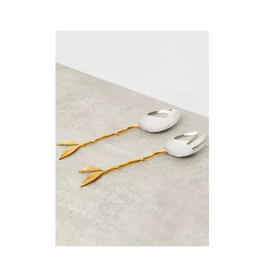 Cuillère à salade en métal avec poignée en laiton, outil de cuisine, vaisselle pour la cuisine - Product Image 1