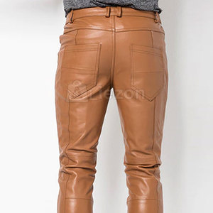 Pantalon en cuir pour homme Offre Spéciale fabriqué au Pakistan Pantalon en cuir léger pour homme avec logo personnalisé à vendre - Product Image 6