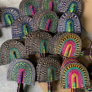 หญ้าทะเลธรรมชาติพัดมือติดผนังทำด้วยมือแนววินเทจสำหรับฤดูร้อนผลิตในเวียดนาม - Product Image 5