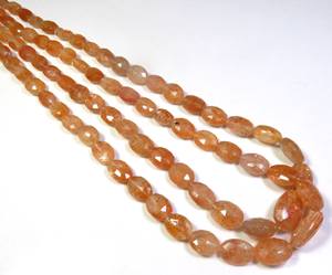 Cuentas facetadas de piedra solar naranja de 8-15mm de alta calidad 17 \ "hebra de piedra solar Natural gemas de corte ovalado piedras preciosas sueltas para joyería africana - Product Image 1