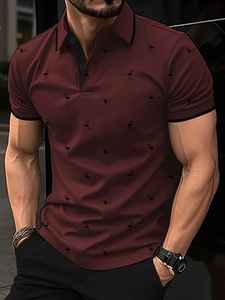 2025 nueva moda de verano de manga corta para hombres para camisa POLO Color sólido 3D impreso de talla grande disponible - Product Image 3