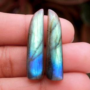 Natural <b>Fire</b> Labradorite Spectrolite Loose Cabochon Gemstone Handmade Wire Wrap Jewelry Making Lot Dangler Drop <b>Matching</b> Pair - Product Image 3
