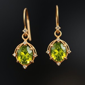 925 boucles d'oreilles en argent Sterling massif pour femmes et filles péridot pierres précieuses mode boucles d'oreilles en argent - Product Image 5