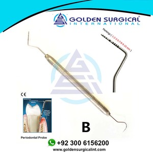 Sonda periodontal de acero inoxidable para edénculos dentales con instrumento de exploración escaladora, juego dental de endodoncia, instrumentos quirúrgicos - Product Image 2