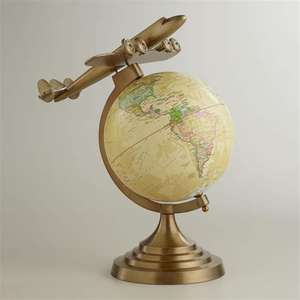 Globo decorativo antiguo sobre bola blanca con contorno de hoja dorada y soporte de Metal de Color dorado para decoración de escritorio de oficina - Product Image 5